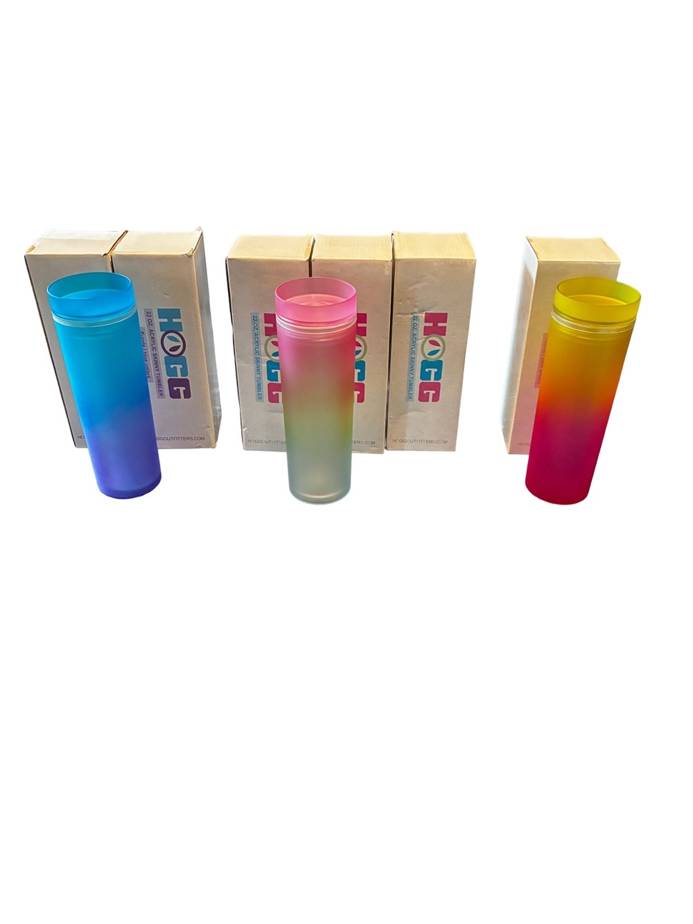 Brand New HOGG Outfitters 22 oz Acrylic Skinny Tumblers – Lot of 6